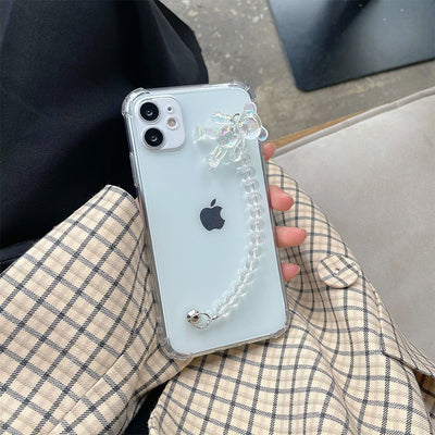 【iPhone Case】 可愛い透明ベアレーザー刻印iPhoneケース