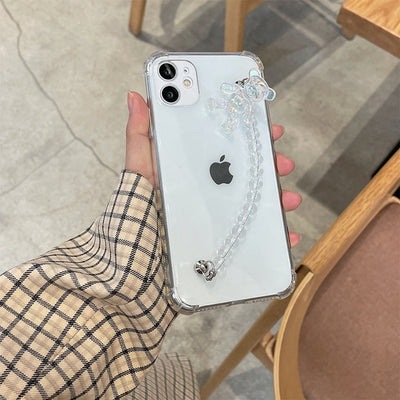 【iPhone Case】 可愛い透明ベアレーザー刻印iPhoneケース