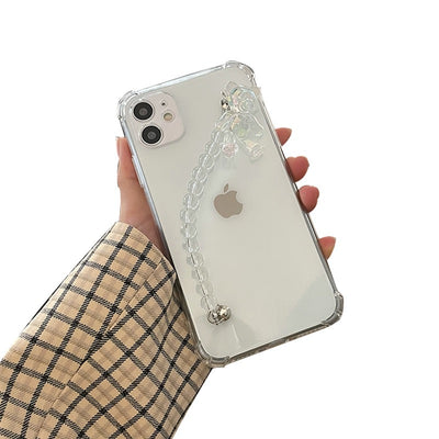 【iPhone Case】 可愛い透明ベアレーザー刻印iPhoneケース