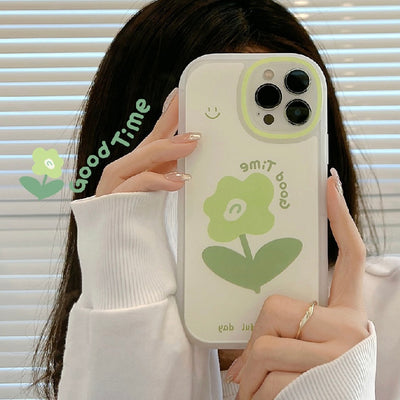 【iPhone Case】韓国人気可愛い花 8色 透明  iPhoneケース