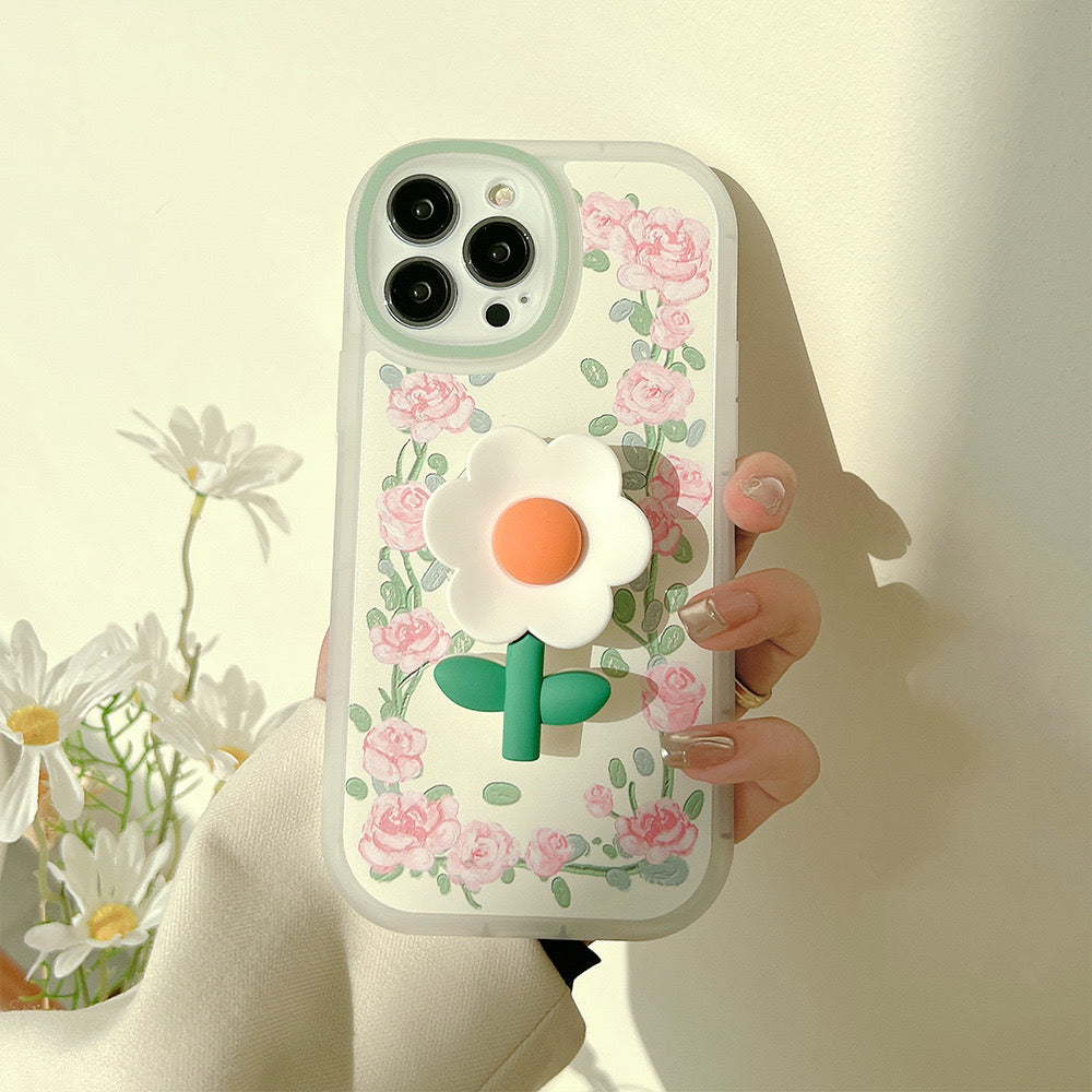 【iPhone Case】可愛い花 スタンド  スマホスタンド  iPhoneケース