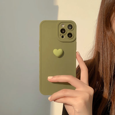 【iPhone Case】シンプルハート 立体  マカロンカラー iPhoneケース