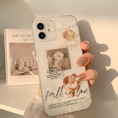 【iPhone Case】 カワイイ天使&バラiPhoneケース