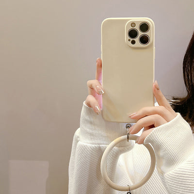 【iPhone Case】 シンプル ベルト リング付き マカロンカラー  iPhoneケース