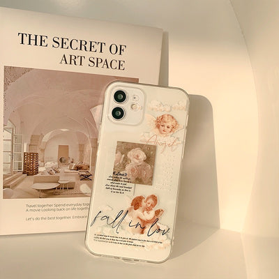 【iPhone Case】 カワイイ天使&バラiPhoneケース