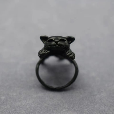 【Rings】可愛い横たわる猫 シルバーリング