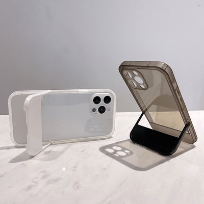 【iPhone Case】可愛い人気 透明クリア ゼリー色 6色 スタンド カラーフル　iPhoneケース