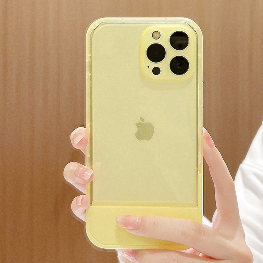 【iPhone Case】可愛い人気 透明クリア ゼリー色 6色 スタンド カラーフル　iPhoneケース