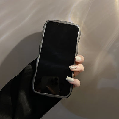 【iPhone Case】 黒いハート 立体  落下防止 リングストラップ付き iPhoneケース IPHONE 14
