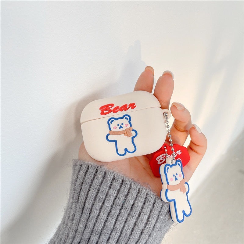【Airpods Case】可愛いクマちゃん マフラー韓国 人気 Airpods/AirpodsProケース