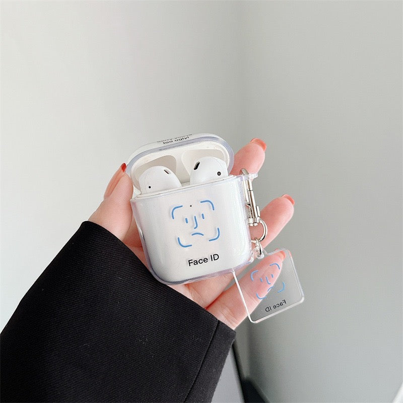 【Airpods Case】透明なFace ID 面白い AIRPODS/ AIRPODS PRO/AIRPODS 第三世代ケース