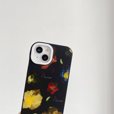 【iPhone Case】花 おしゃれ  個性 絵  ストラップ  おしゃれ  パラコード付き iPhoneケース