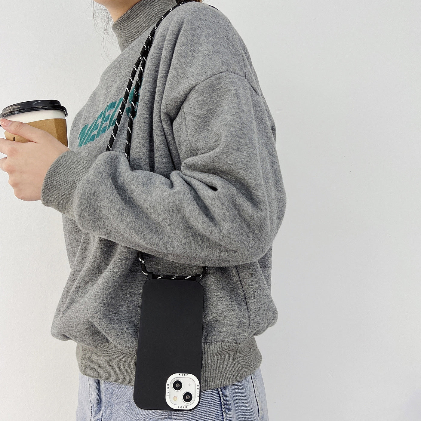 【iPhone Case】 シンプル 人気  アルファベット おしゃれ  パラコード付き  ストラップ付き iPhoneケース