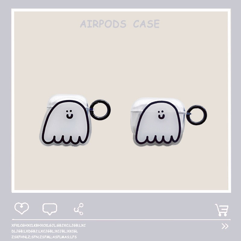 【Airpods Case】面白い おばけ 幽霊 透明 人気 Airpods/ AirPods Pro/Airpods 第三世代ケース