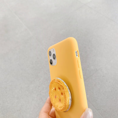 【iPhone Case】本物の立体 コーン エッグタルト リアル スタンド 癒し  滑り止め  iPhoneケース