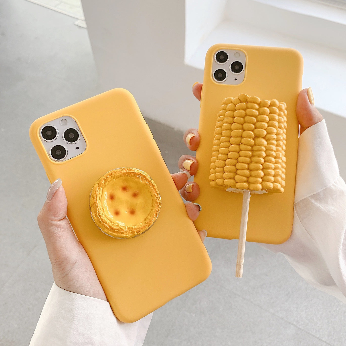 【iPhone Case】本物の立体 コーン エッグタルト リアル スタンド 癒し  滑り止め  iPhoneケース