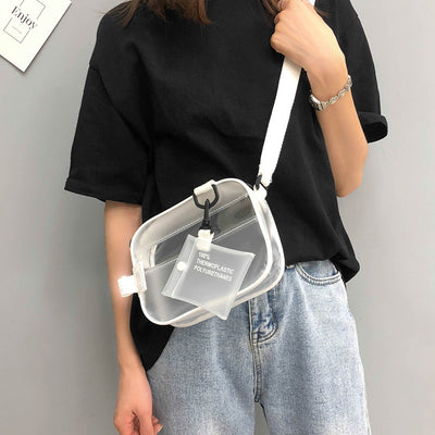 【Cute Bag】可愛い透明 シンプル ショルダーバッグ  サコッシュ バッグ