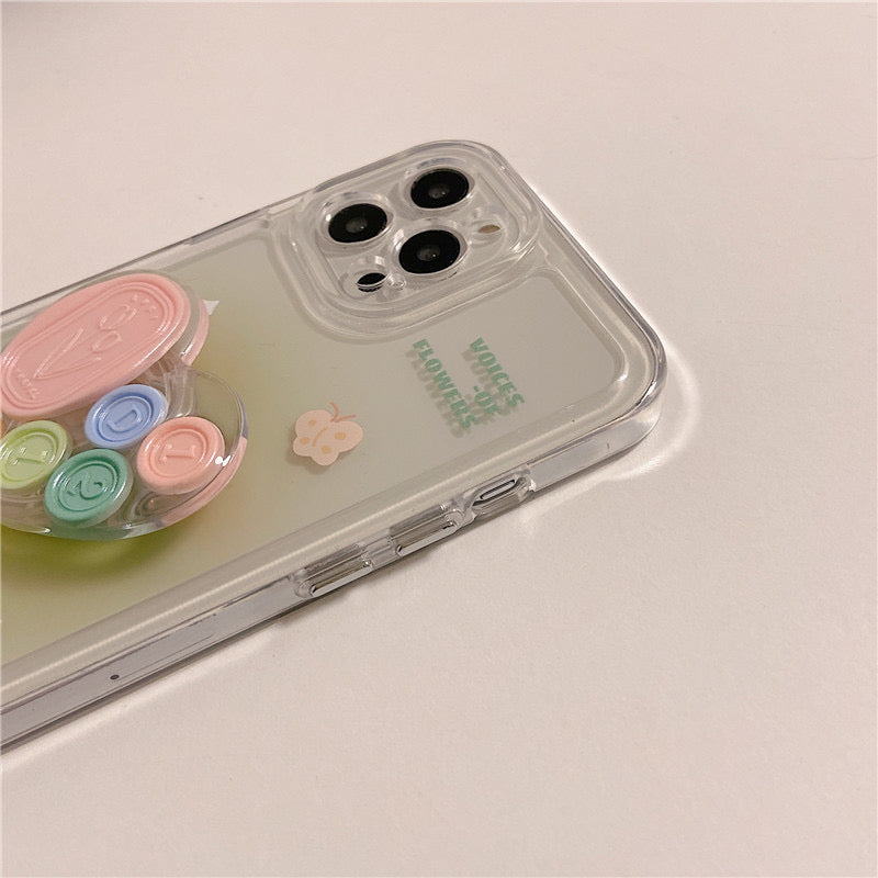 【iPhone Case】可愛い 花 ハート スタンド 落下防止 スマホグリップ  IPHONEケース