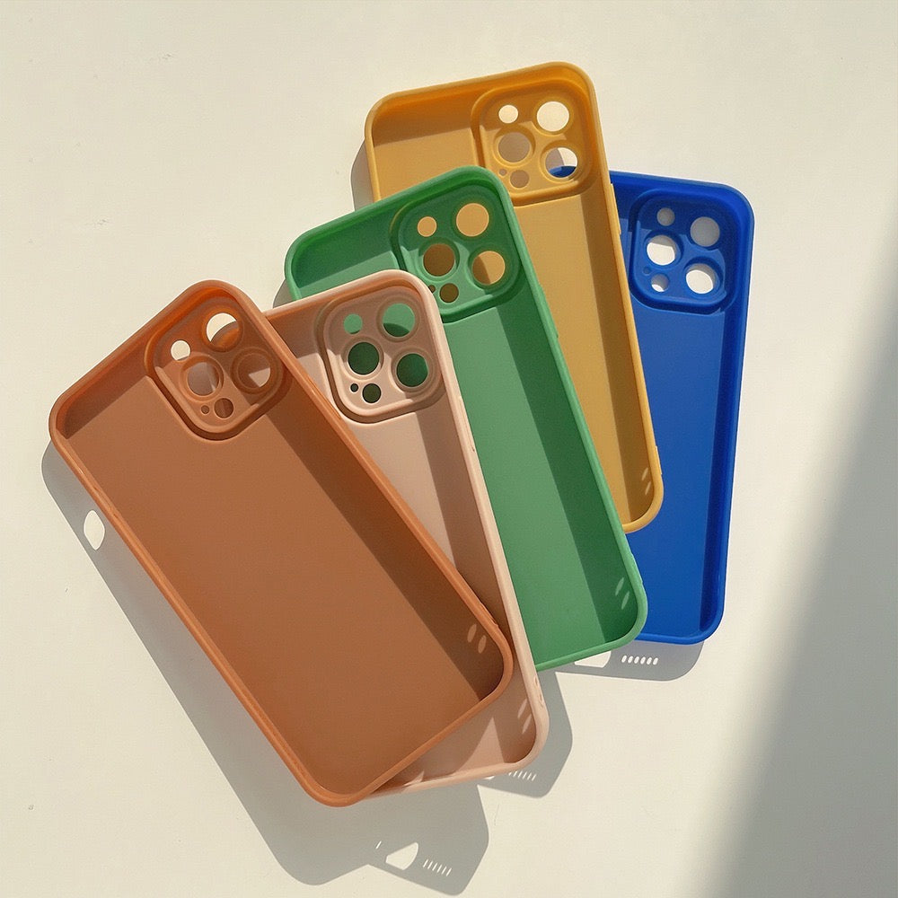 【iPhone Case】シンプル お洒落 12色 韓国 人気 無地カバー カップル iPhoneケース