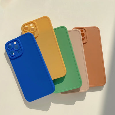 【iPhone Case】シンプル お洒落 12色 韓国 人気 無地カバー カップル iPhoneケース