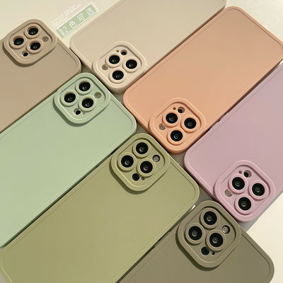 【iPhone Case】シンプル お洒落 12色 韓国 人気 無地カバー カップル iPhoneケース