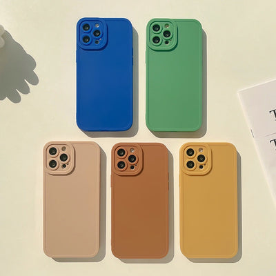 【iPhone Case】シンプル お洒落 12色 韓国 人気 無地カバー カップル iPhoneケース