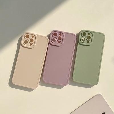 【iPhone Case】シンプル お洒落 12色 韓国 人気 無地カバー カップル iPhoneケース