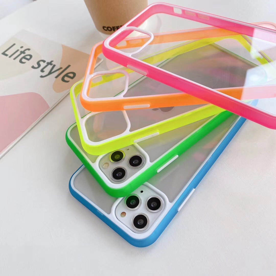 【iPhone Case】シンプル カラーフル 可愛い 11色  透明 人気  iPhoneケース