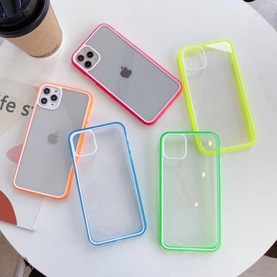 【iPhone Case】シンプル カラーフル 可愛い 11色  透明 人気  iPhoneケース