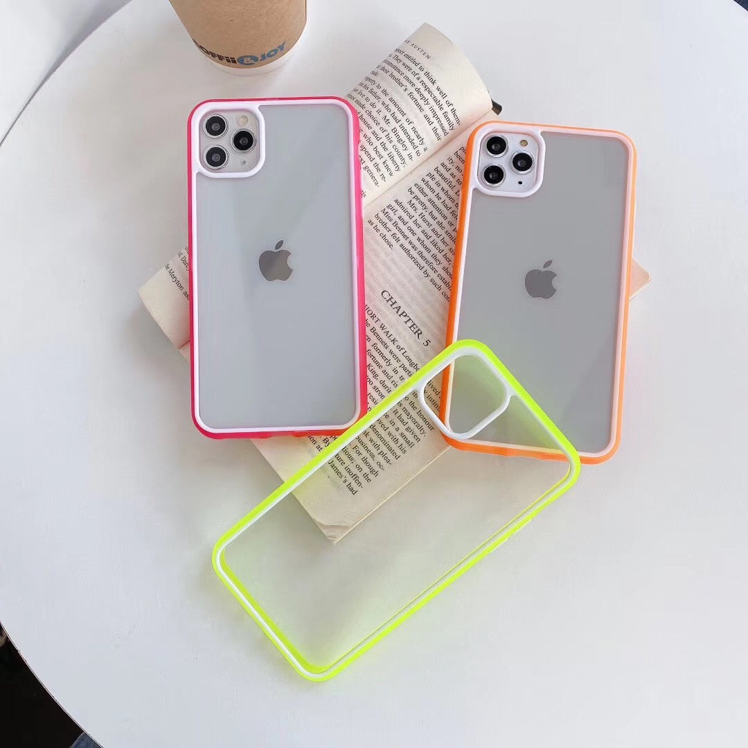【iPhone Case】シンプル カラーフル 可愛い 11色  透明 人気  iPhoneケース