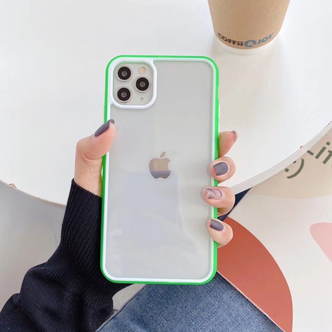 【iPhone Case】シンプル カラーフル 可愛い 11色  透明 人気  iPhoneケース