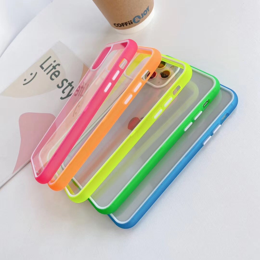 【iPhone Case】シンプル カラーフル 可愛い 11色  透明 人気  iPhoneケース