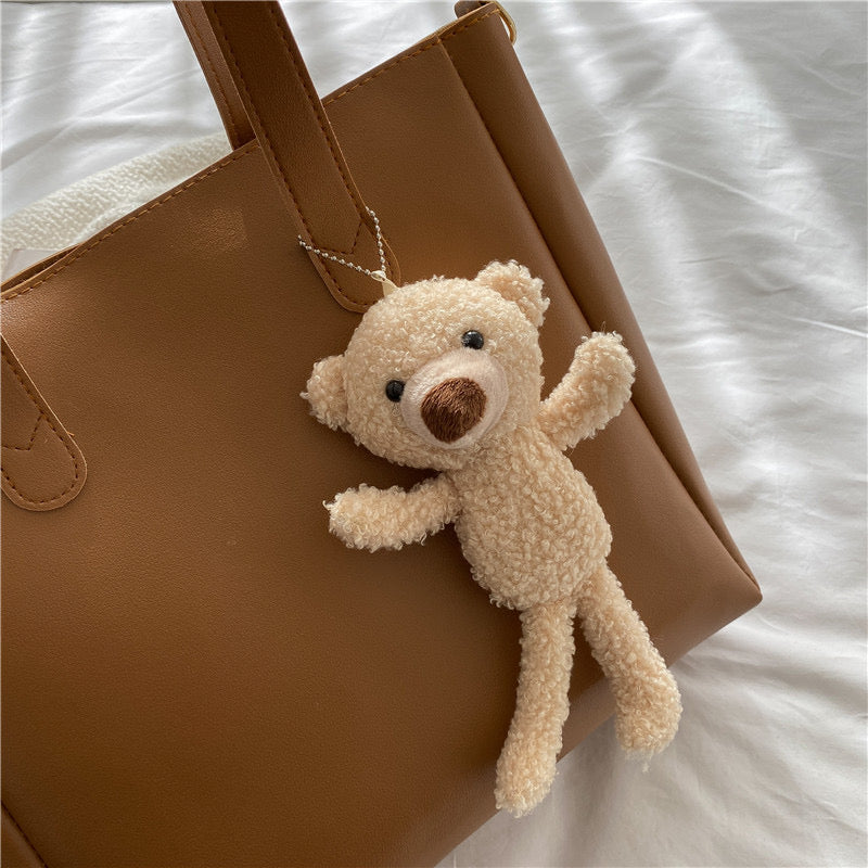 【Cute Bag】無地 おしゃれ 熊ちゃん バッグ  トートバッグ ショルダーバッグ　