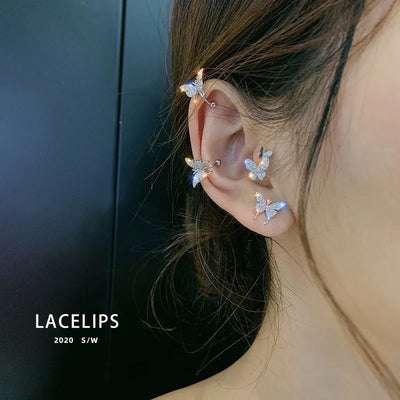 【Earrings】蝶 人気 韓国 お洒落 ピアス&イヤリング