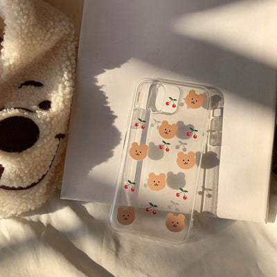 【iPhone Case】かわいいさくらんぼ熊ちゃんiPhoneケース