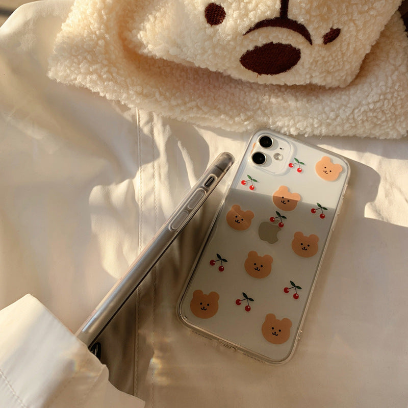 【iPhone Case】かわいいさくらんぼ熊ちゃんiPhoneケース