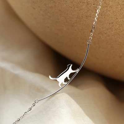 【Necklace】可愛いねこ猫 歩く 韓国 人気  ネックレス