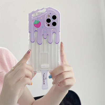 【iPhone Case】可愛い いちご アイスクリーム 4色 夏 IPHONEケース