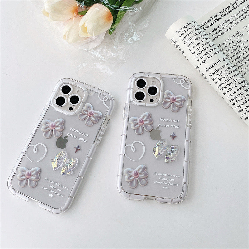 【iPhone Case】可愛い 蝶 透明 ハート IPHONEケース