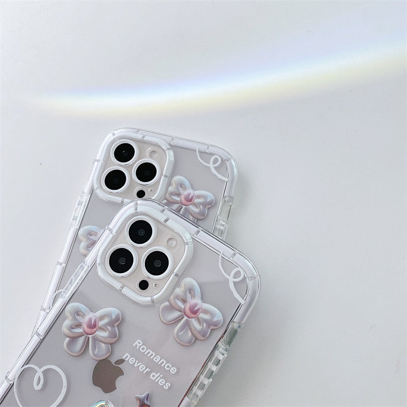 【iPhone Case】可愛い 蝶 透明 ハート IPHONEケース