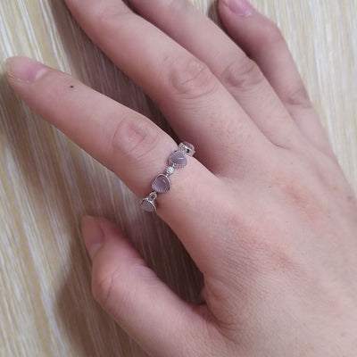 【Rings】可愛い ハートラッキーカラー 宝石 オパール 韓国 人気リング