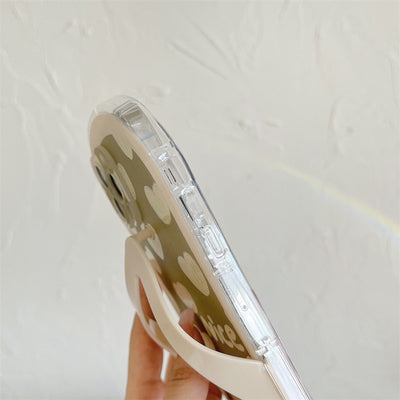 【iPhone Case】可愛い ハート柄 ビーチサンダル  面白い 本物の立体 スタンド  IPHONEケース