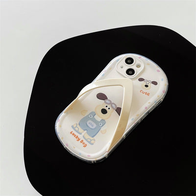 【iPhone Case】可愛い キャラクター ビーチサンダル  面白い 本物の立体 スタンド  IPHONEケース