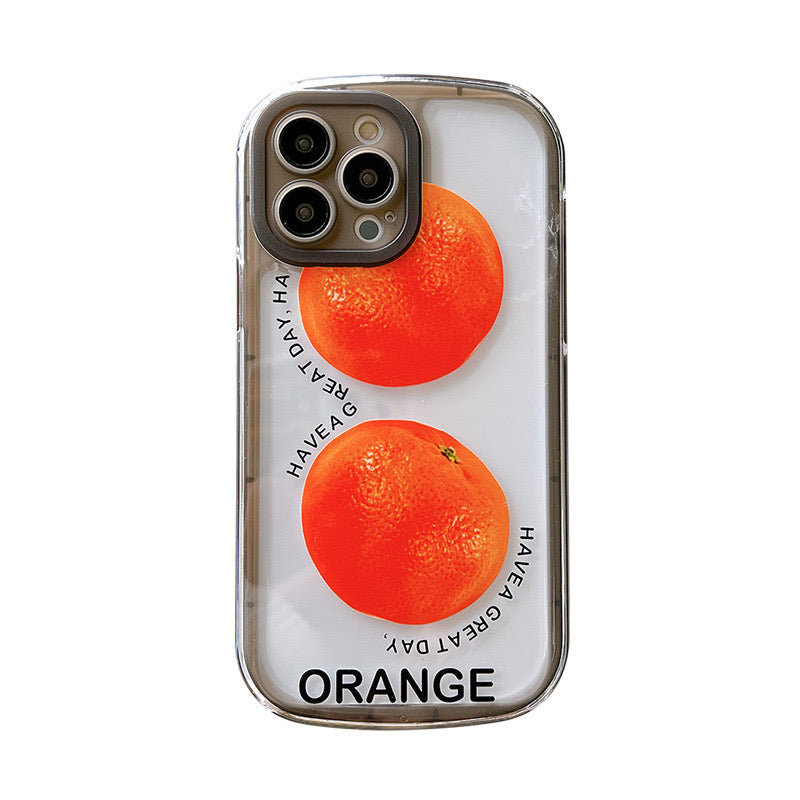 【iPhone Case】可愛い みかん オレンジ 人気 透明 クリア  iPhoneケース