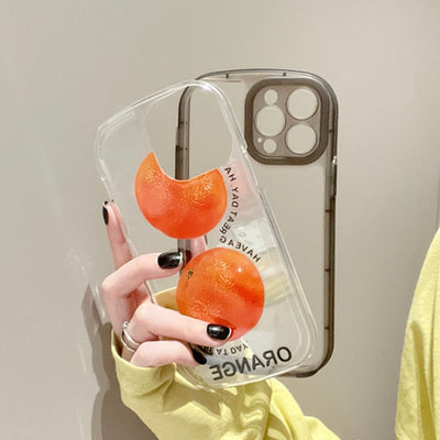 【iPhone Case】可愛い みかん オレンジ 人気 透明 クリア  iPhoneケース