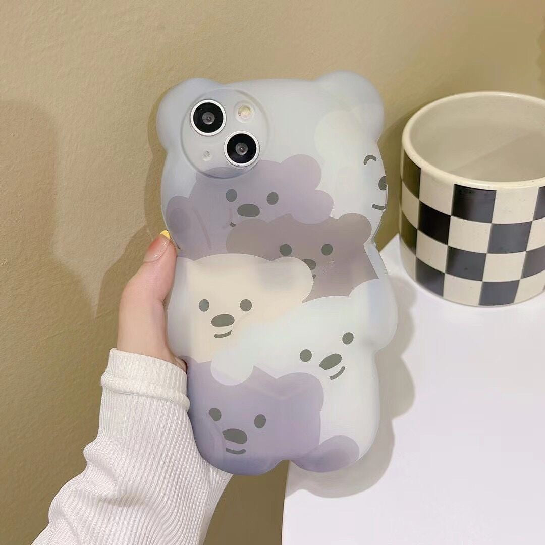 【iPhone Case】可愛い クマちゃん 立体 熊 くま柄 IPHONEケース