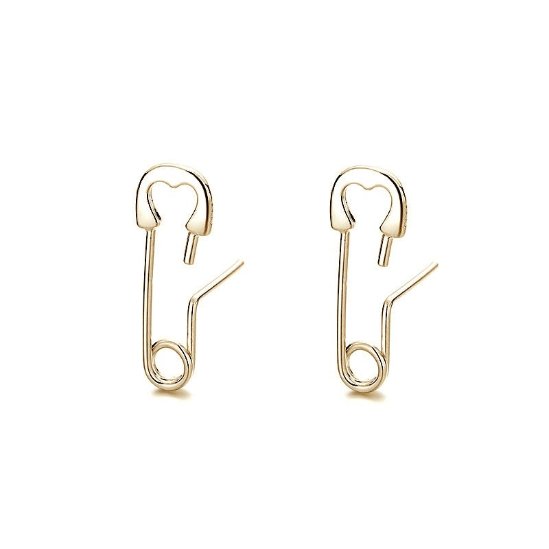 【Earrings】お洒落 ペーパークリップ シルバー ゴールド  カップル ピアス