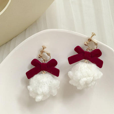 【Earrings】 冬新作モコモコフックピアス&ピアス&イヤリング