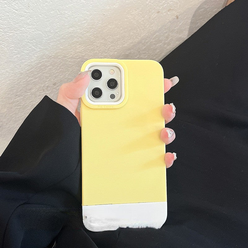 【iPhone Case】人気 可愛い シンプル 2色の組み合わせ 無地 4色 IPHONEケース