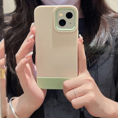 【iPhone Case】人気 可愛い シンプル 2色の組み合わせ 無地 4色 IPHONEケース